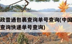 中国邮政普通包裹查询单号查询(中国邮政普通包裹查询快递单号查询)