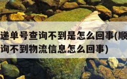 顺丰快递单号查询不到是怎么回事(顺丰快递单号查询不到物流信息怎么回事)