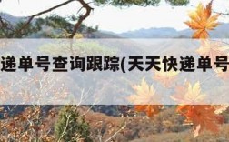 天天快递单号查询跟踪(天天快递单号码查询)