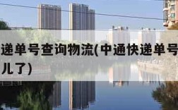 中通快递单号查询物流(中通快递单号查询物流到哪儿了)