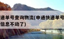 申通快递单号查询物流(申通快递单号查询物流跟踪信息不动了)