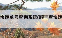 顺丰查快递单号查询系统(顺丰查快递单号查询查)