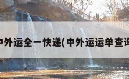 中外运全一快递(中外运运单查询)