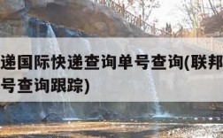 联邦快递国际快递查询单号查询(联邦快递国际运单号查询跟踪)