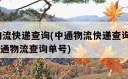 中通物流快递查询(中通物流快递查询单号1001中通物流查询单号)