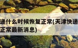 天津快递什么时候恢复正常(天津快递什么时候恢复正常最新消息)