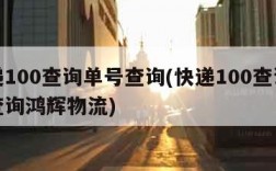 快递100查询单号查询(快递100查询单号查询鸿辉物流)