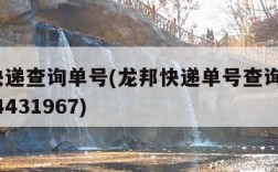 龙邦快递查询单号(龙邦快递单号查询跟踪682004431967)