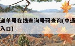 中通快递单号在线查询号码查询(中通快递单号查询入口)