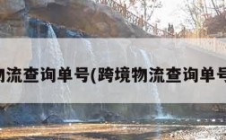 跨境物流查询单号(跨境物流查询单号官网)