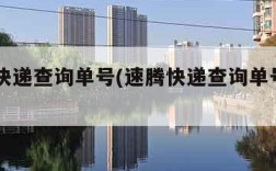 速腾快递查询单号(速腾快递查询单号100)