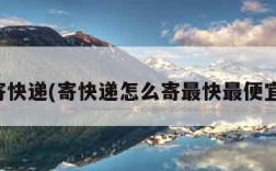 寄快递(寄快递怎么寄最快最便宜)