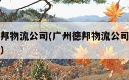 广州德邦物流公司(广州德邦物流公司法人代表是谁)