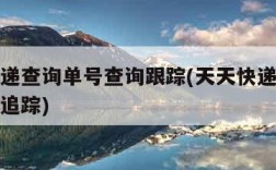 天天快递查询单号查询跟踪(天天快递查询单号查询追踪)