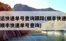 顺丰速运快递单号查询跟踪(顺丰快递单号查询追踪顺丰快递单号查询)