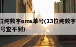 13位纯数字ems单号(13位纯数字ems单号查不到)
