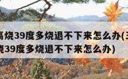 宝宝高烧39度多烧退不下来怎么办(三岁宝宝高烧39度多烧退不下来怎么办)