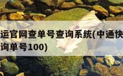 中通快运官网查单号查询系统(中通快运查询号码查询单号100)