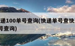 查快递100单号查询(快递单号查快递100单号查询)