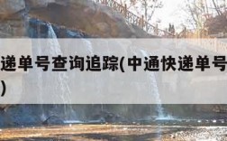 中通快递单号查询追踪(中通快递单号查询追踪查询)