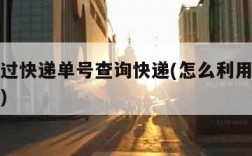 如何通过快递单号查询快递(怎么利用快递单号查询)