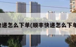 顺丰快递怎么下单(顺丰快递怎么下单取件)