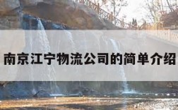 南京江宁物流公司的简单介绍