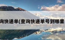 查询快递单(查询快递单号到哪里了)