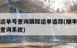 顺丰速运单号查询跟踪运单追踪(顺丰单号查询跟踪查询系统)
